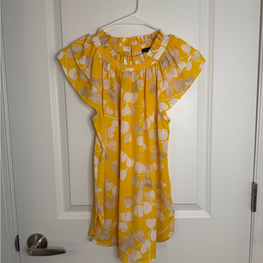 Ann Taylor Yellow Floral Blouse